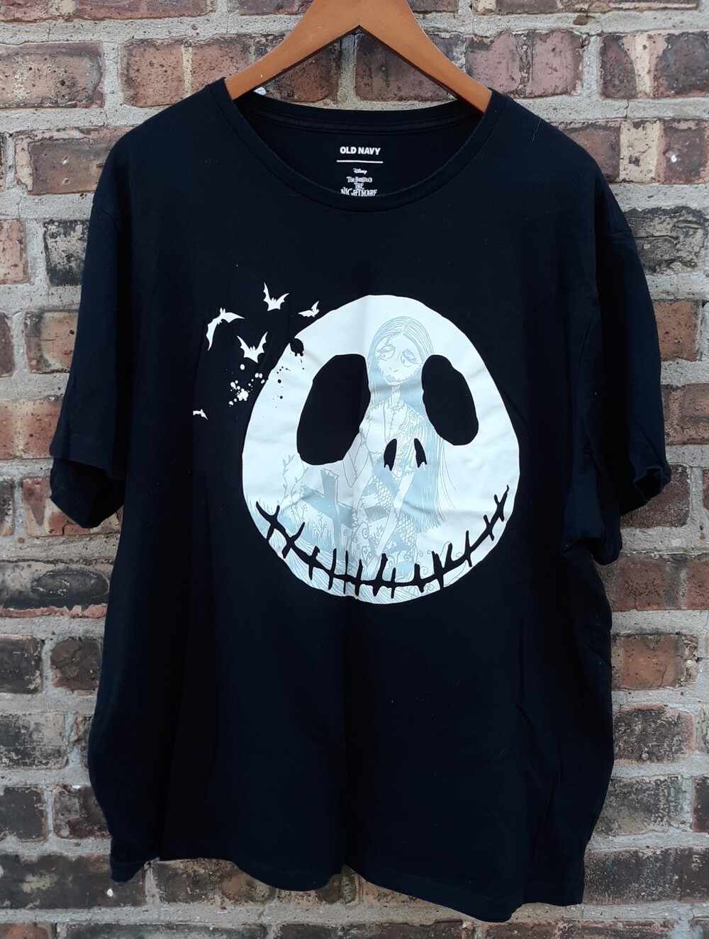 Old Navy Nightmare Before Christmas Shirt Mens XXL Jack Skellington Sally Black